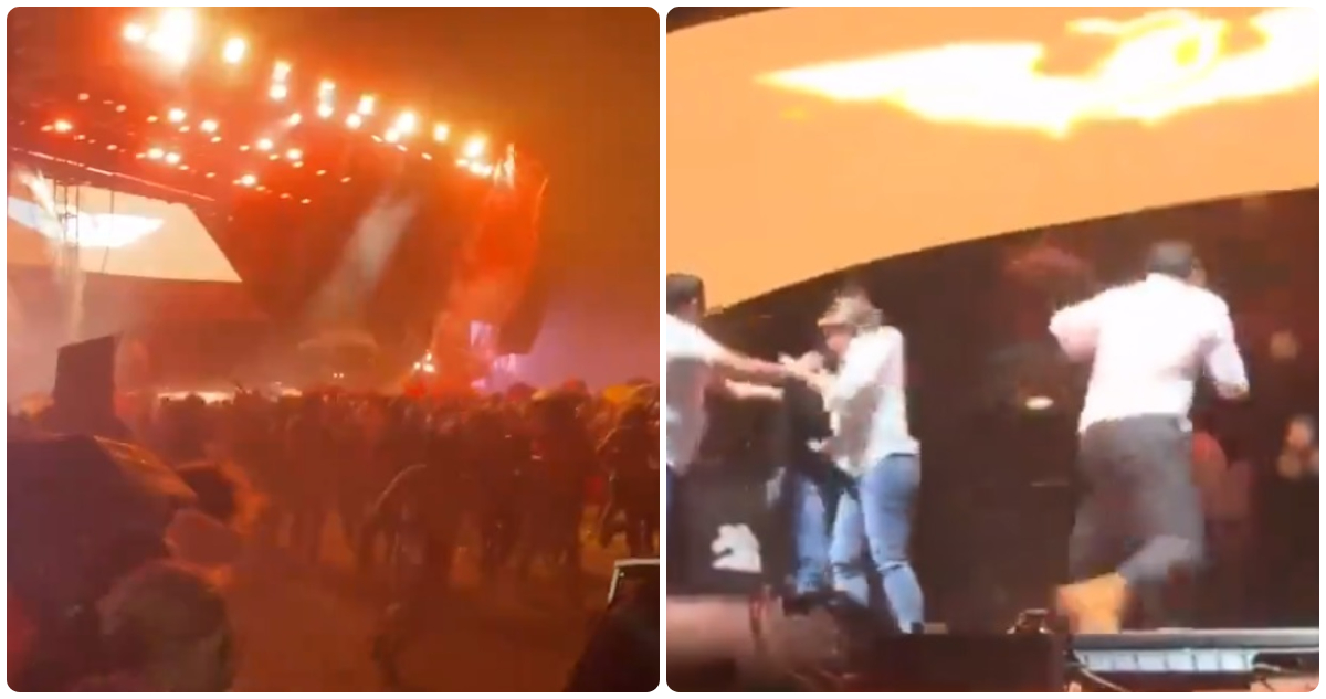 Escenario se derrumba en acto de campaña en México