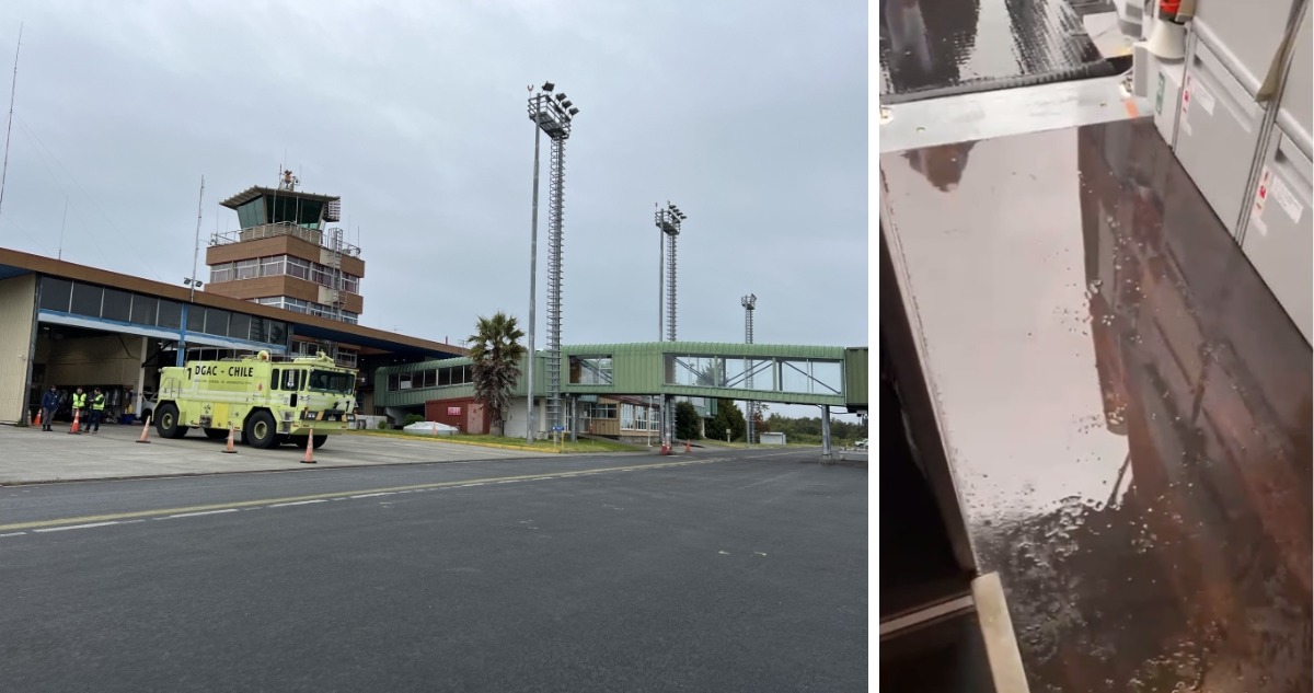 Problemas en puente de embarque de Aeródromo Pichoy