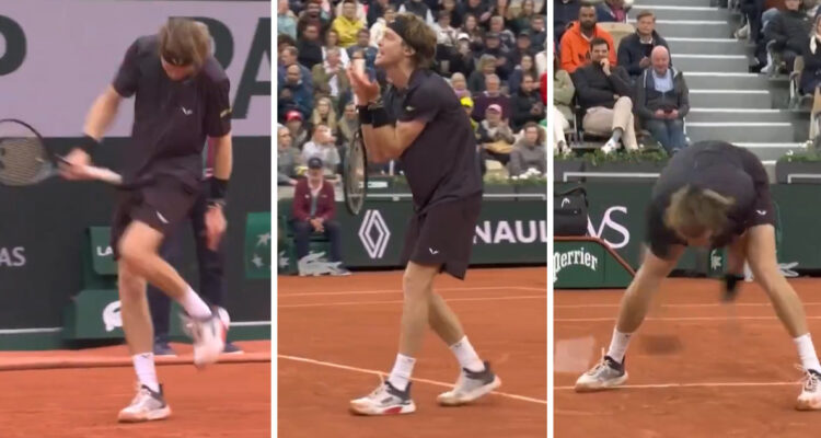 Andrey Rublev enloqueció durante derrota en Roland Garros.