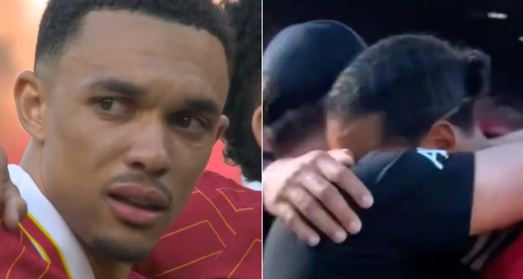 Arnold y Van Dijk se despiden entre lágrimas de Jürgen Klopp.