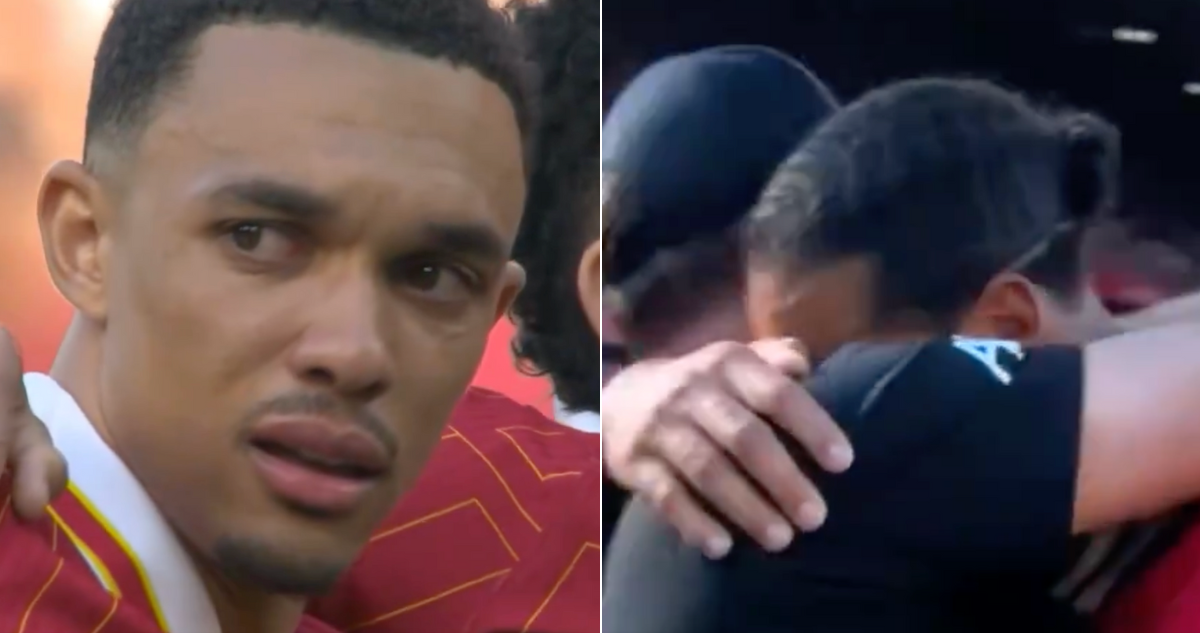 Arnold y Van Dijk se despiden entre lágrimas de Jürgen Klopp.