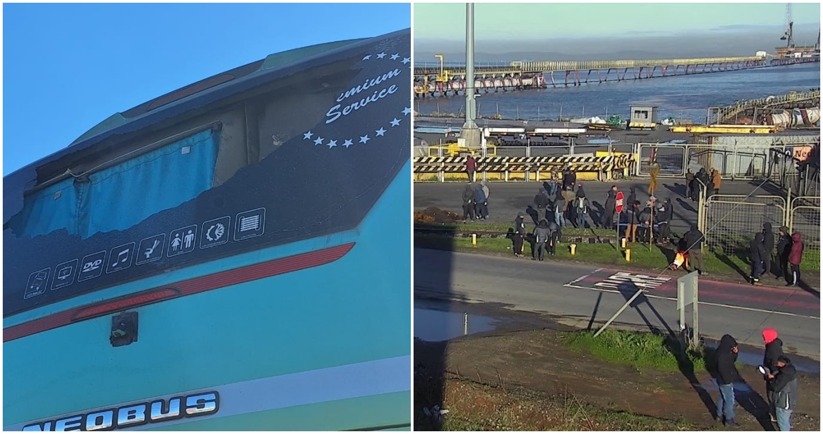 Atacan con piedra buses con trabajadores en Puerto Coronel