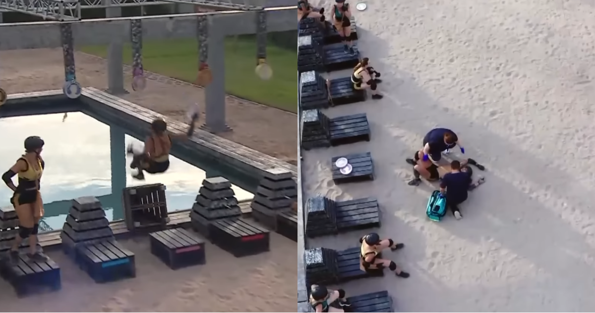 Capturas de caída de Camila Recabarren en Ganar o Servir