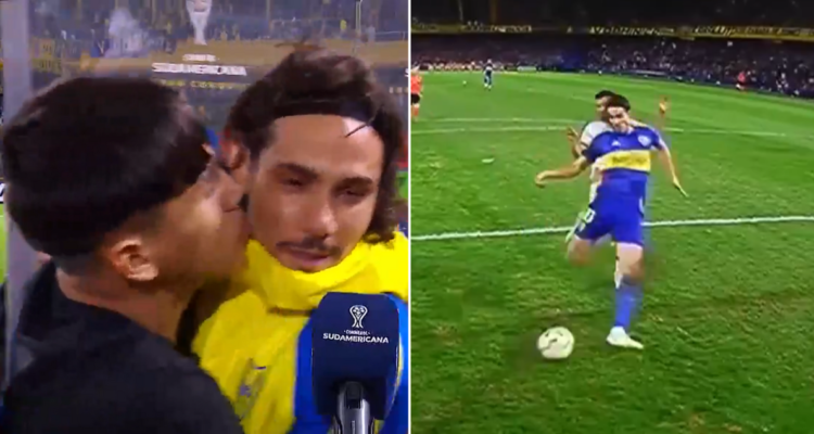 Gol errado bajo el arco y ‘romántico’ saludo de hincha: la particular noche de Cavani por Sudamericana