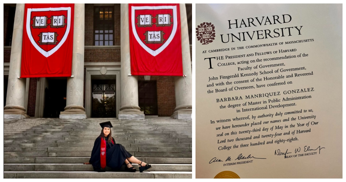 La chilena Bárbara Manríquez celebró su de una maestría en Administración Pública en Desarrollo Internacional en la Universidad de Harvard.