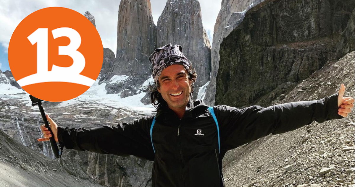 Claudio Iturra y logo de Canal 13
