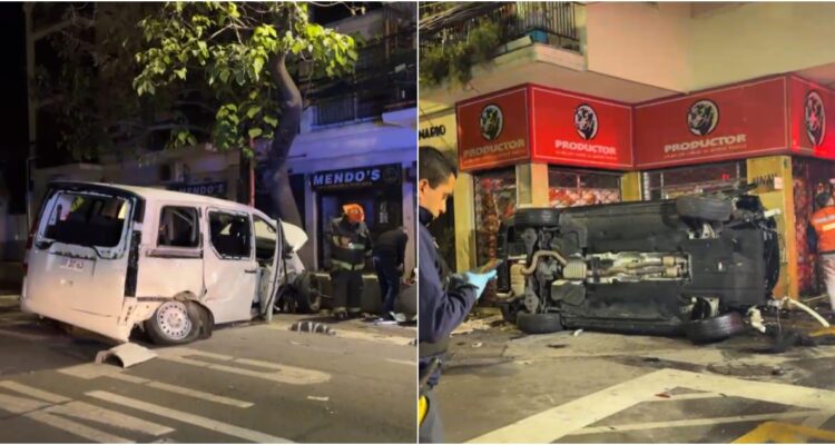 Conductor ebrio provoca violento accidente entre su Audi y un furgón en Providencia