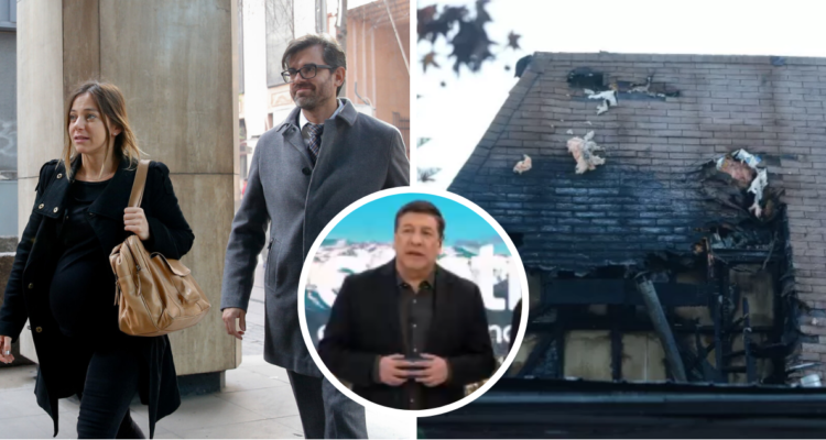 Mariana Derderián junto a Francisco Aravena en referencia a incendio que afectó su hogar