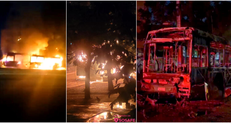 Desconocidos incendian bus RED en Villa Francia: Carabineros investiga el ataque