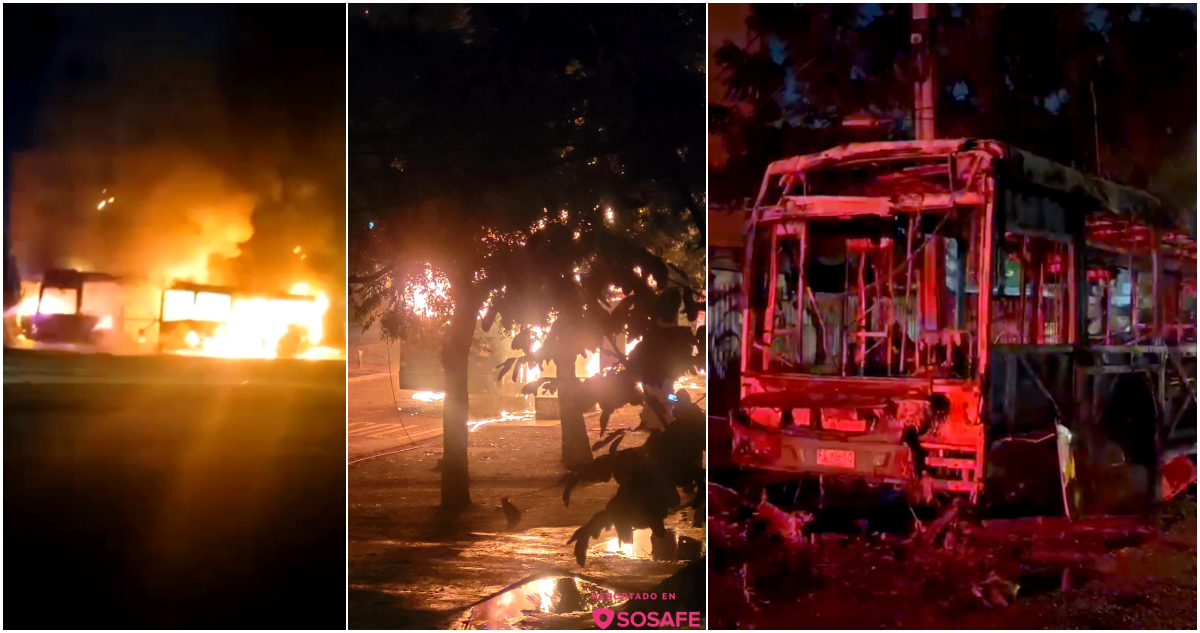 Desconocidos incendian bus RED en Villa Francia: Carabineros investiga el ataque