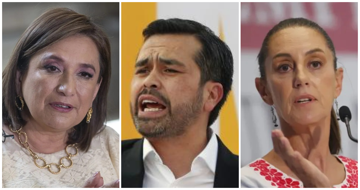 Xóchitl Gálvez, Jorge Álvarez Máynez y Claudia Sheinbaum
