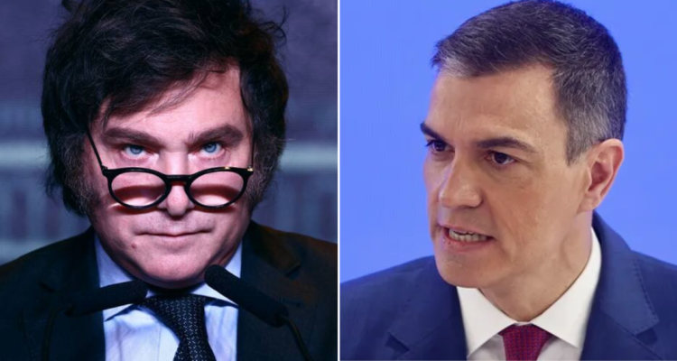 España repudia ataques de Milei contra Sánchez