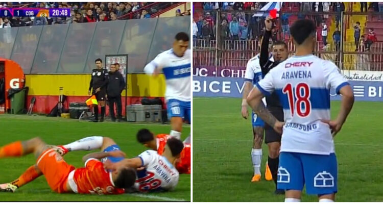 Alexander Aravena fue expulsado ante Cobreloa.