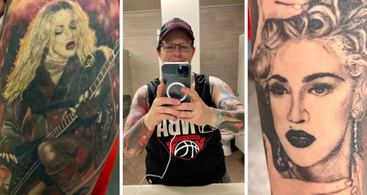 Una fan de Madonna, bate el récord mundial Guinness al tener 18 tatuajes de la cantante.