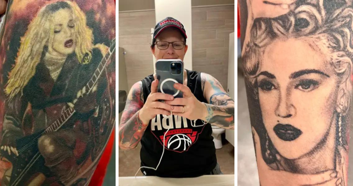 Una fan de Madonna, bate el récord mundial Guinness al tener 18 tatuajes de la cantante.