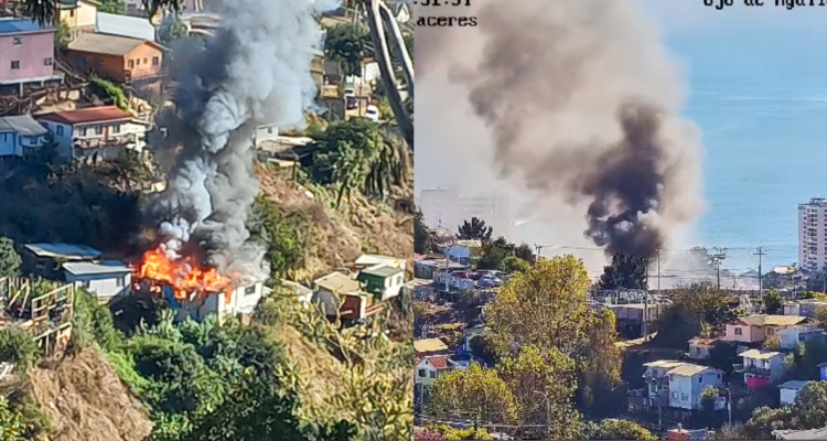 Incendio consume vivienda en Viña del Mar