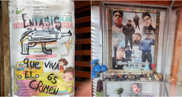 “Que viva el crimen”: la animita al “Guatón Jordan” que se descubrió en operativo contra “Énfasis 6.5”