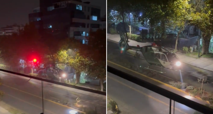 Helicóptero aterriza en plena calle en Providencia para socorrer a carabineros lesionados en choque