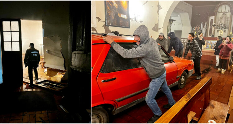 Hombre con “delirios místicos” destruyó histórica parroquia: estrelló auto con el altar en O’Higgins