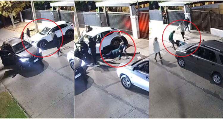 Hombre con movilidad reducida sufre violento portonazo en Ñuñoa: cámara de seguridad grabó todo