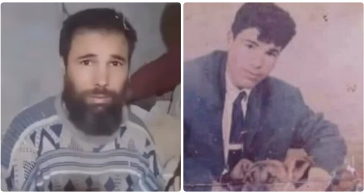 Bin Omran al momento de ser encontrado (i) y una foto de cuando era estudiante (d)