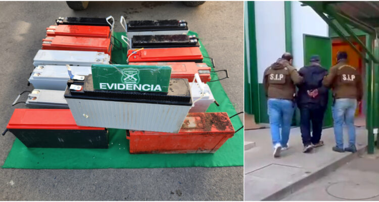 Hombre portaba decenas de baterías robadas a antenas de Entel en provincia de Arauco quedó detenido