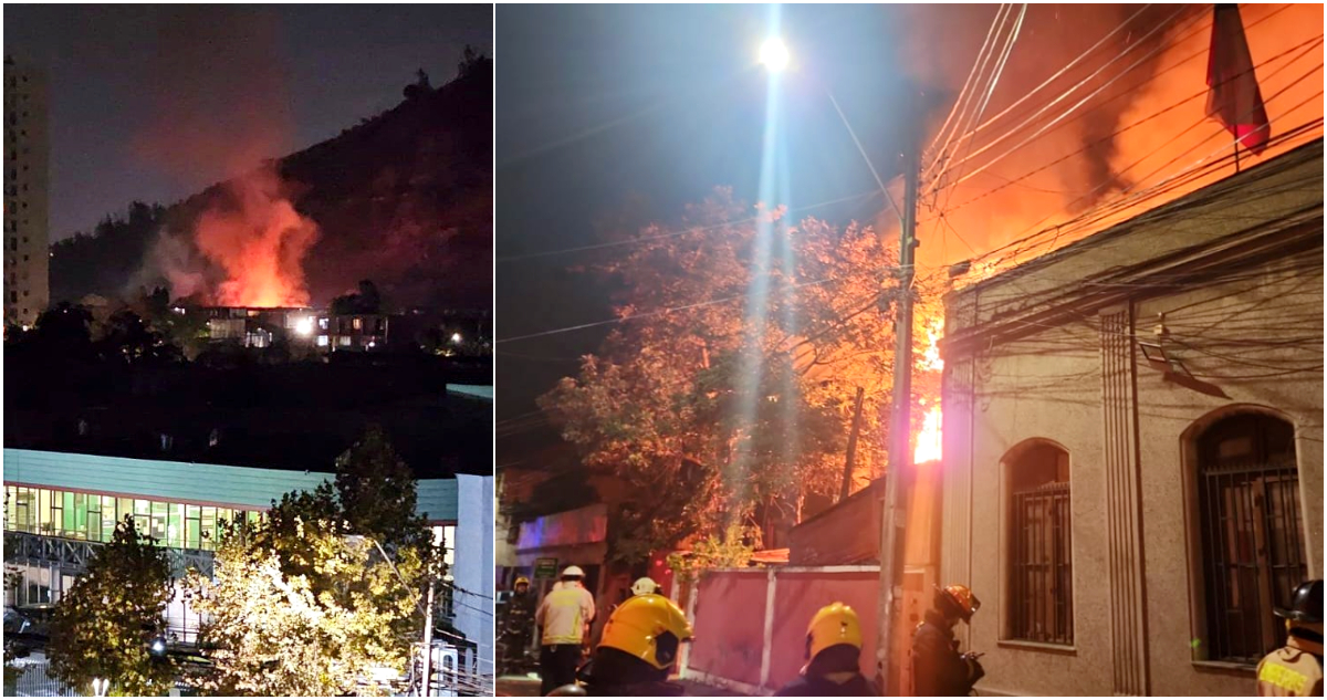 Incendio consumió tres viviendas en Recoleta