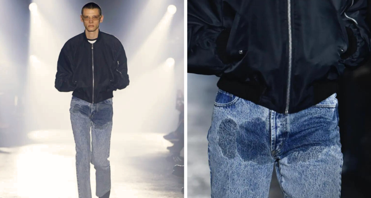 El mundo de la moda constantemente innova con nuevas tendencias, tal es el caso de los jeans Jordanluca, que simulan una mancha de ‘orina’.