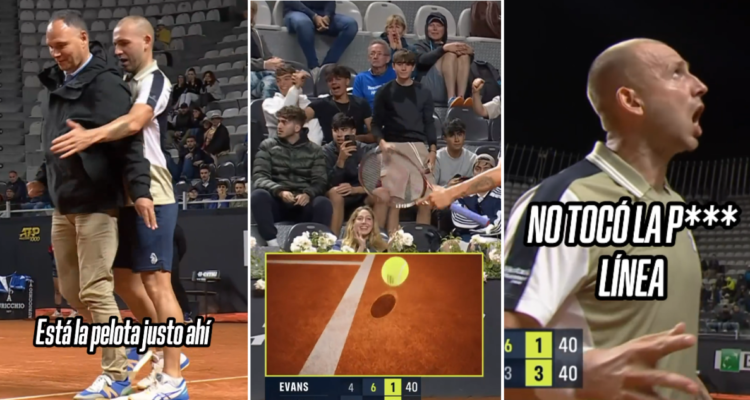 “No tocó la p… línea”: El grueso error de juez de silla que terminó con airado cruce en ATP de Roma