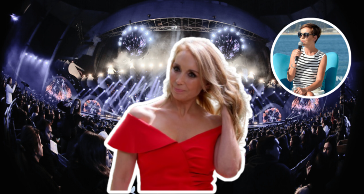 Karen Doggenweiller (izquierda) y Francisca García- Huidobro (derecho) en referencia a animación del Festival de Viña