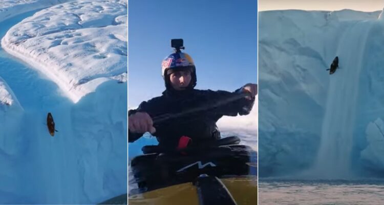 Kayakista español Aniol Serrasolses y un descenso histórico de cascada de hielo
