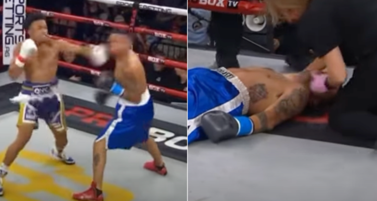 Boxeador argentino sufre impactante KO en EEUU.