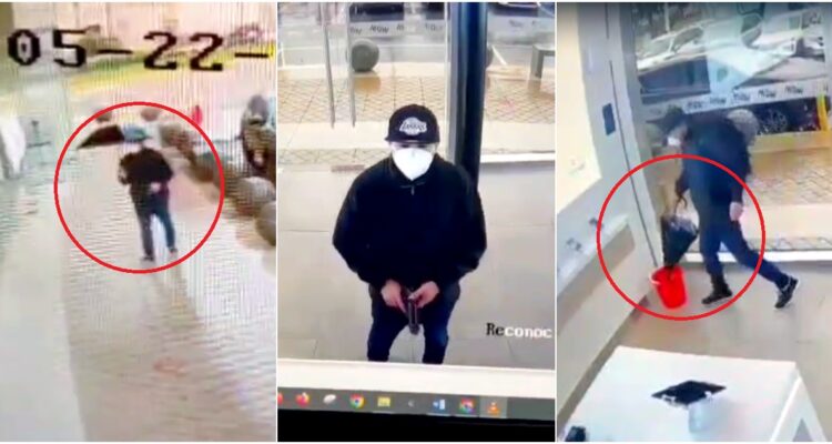 Ladrón del paraguas: hombre armado roba celulares en tienda WOM y no olvida utensilio para la lluvia