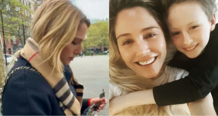 Mane Swett afuera de los tribunales en Nueva York en referencia a custodia de su hijo