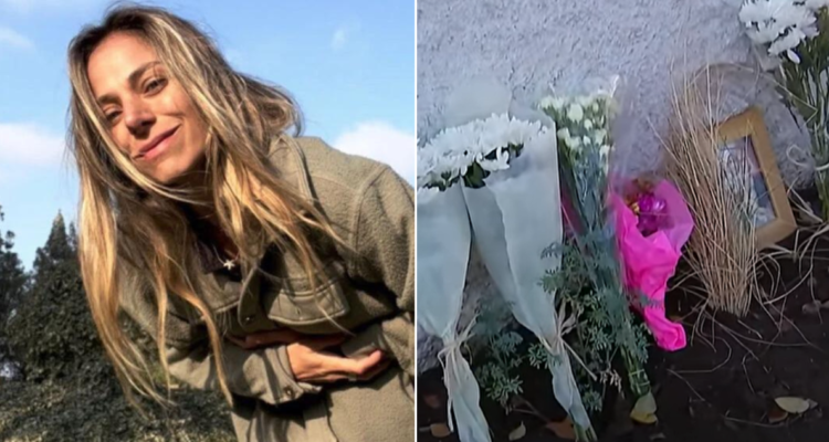 Flores frente a casa de Mariana Derderian