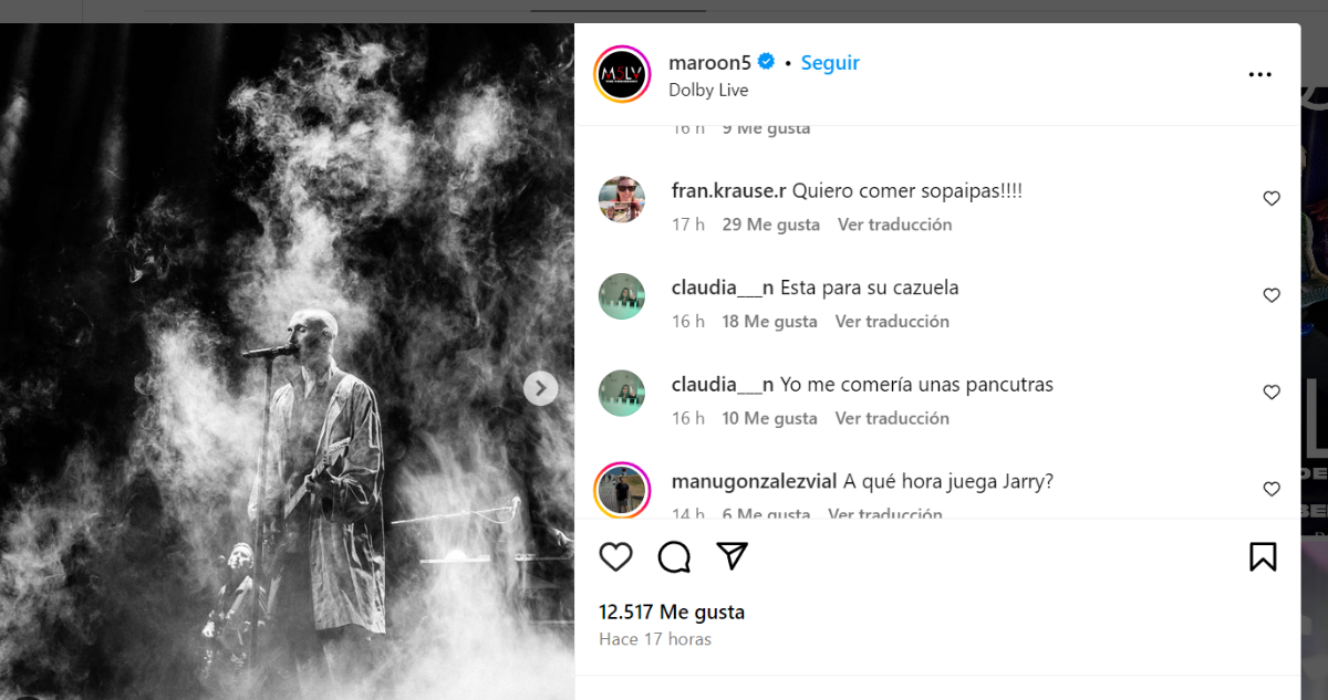 Chilenos no perdonan a Maroon 5 y siguen comentando en sus redes sociales