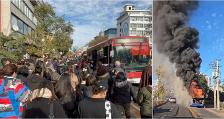 Caos en transporte capitalino: cierran estaciones de L1 del Metro por falla y además bus se incendió