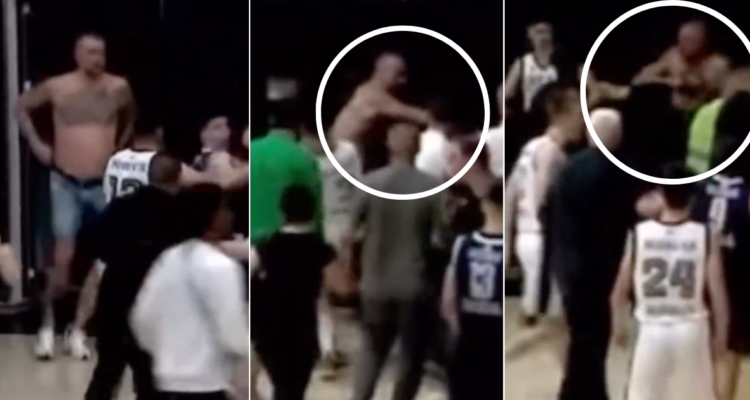 Excrack de básquetbol de Serbia se trenzó a golpes con un club rival junior.