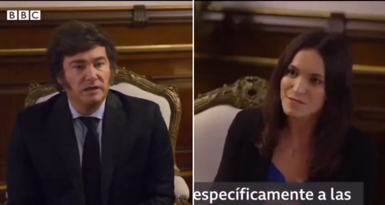 Milei y pregunta de la BBC