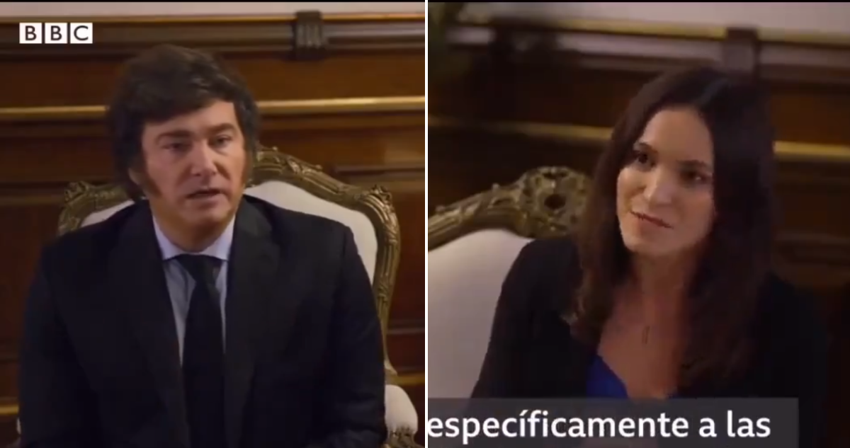 Milei y pregunta de la BBC