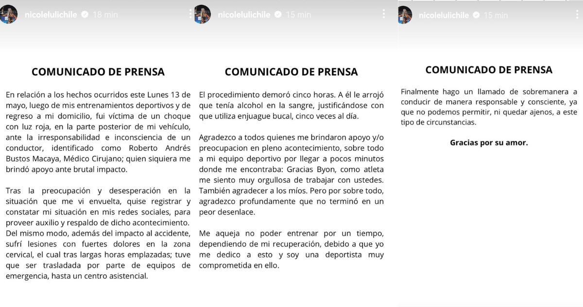 Comunicado de Nicole Moreno