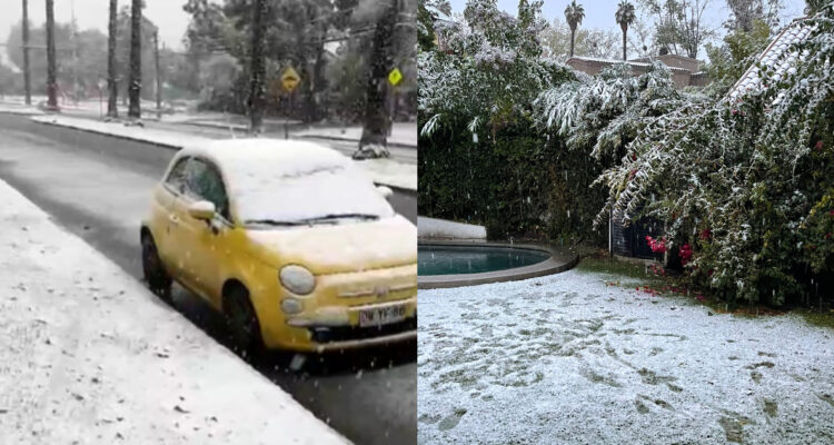 Reportan caída de nieve en sectores de la zona oriente de Santiago