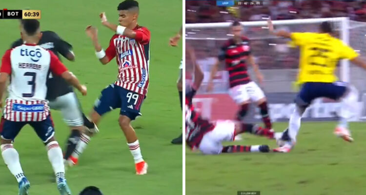 Patadones marcaron la noche de Copa Libertadores.