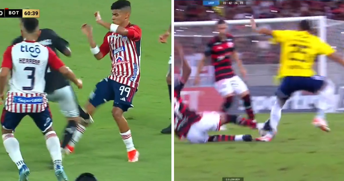 Patadones marcaron la noche de Copa Libertadores.