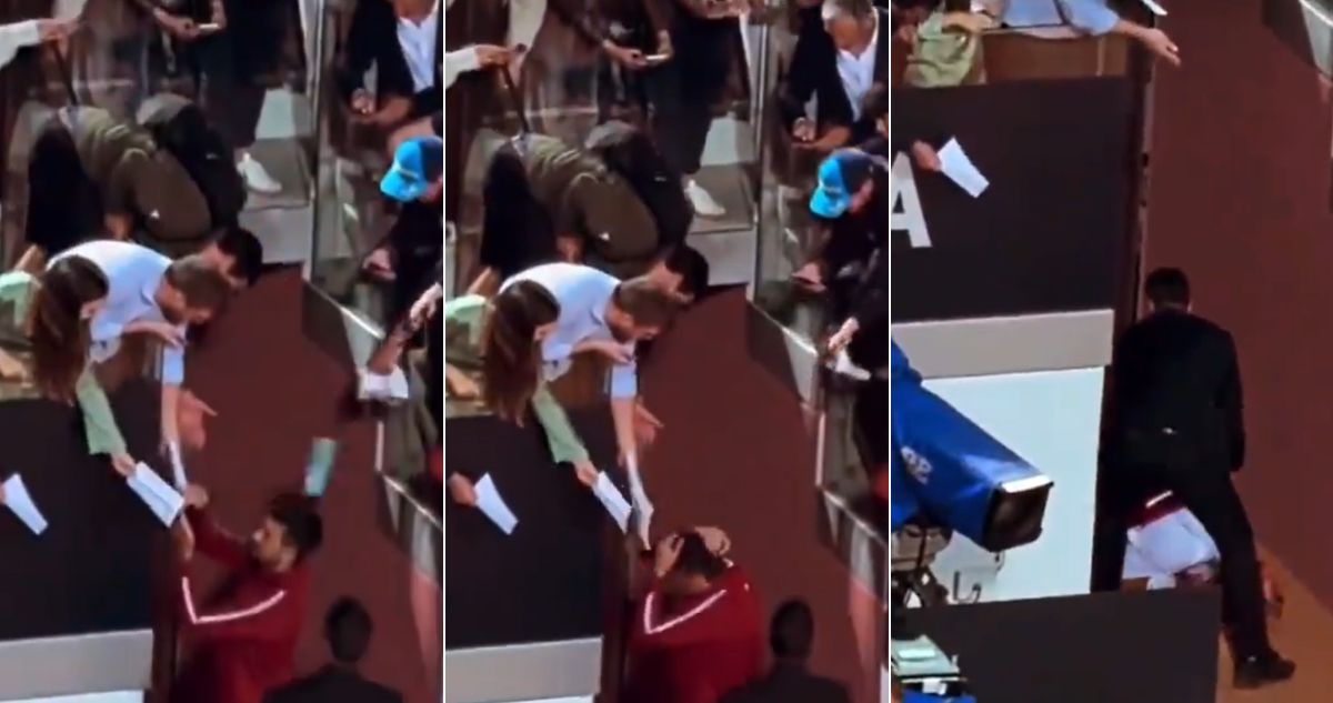 Novak Djokovic y la botella que cayó en su cabeza en Roma