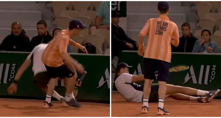 pasapelotas Nicolás Jarry choque Roland Garros