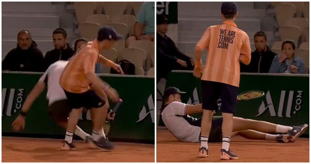 pasapelotas Nicolás Jarry choque Roland Garros