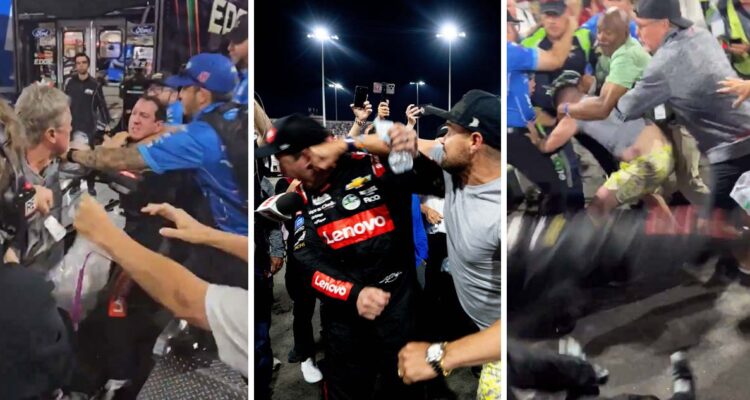 Pilotos del Nascar se pelearon a golpes tras carrera.