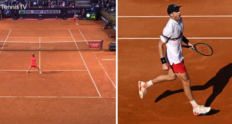 Nicolás Jarry se lució ante Tsitsipas en el Masters de Roma.