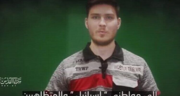 Captura de pantalla de un vídeo de propaganda de la Jihad Islámica Palestina que muestra al rehén Sasha Trufanov liberado el 28 de mayo de 2024. (Captura de pantalla)